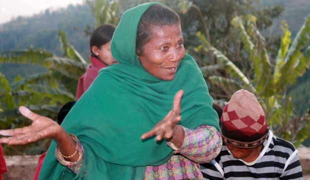 Local woman explaining her water woes, Photo by Nabin Bhattarai