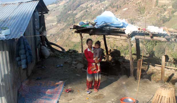A local lady from Mandanpur VDC whose husband is a migrant worker in Saudi Arabia, Photo by Aneel Piryani